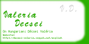 valeria decsei business card
